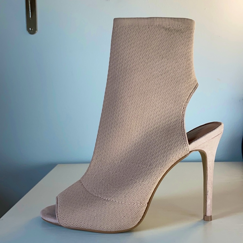 Topshop Nude Sock Booties